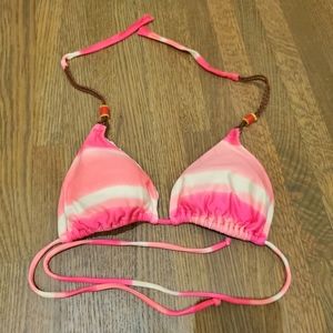 Vix pink and white ombre bikini top size medium